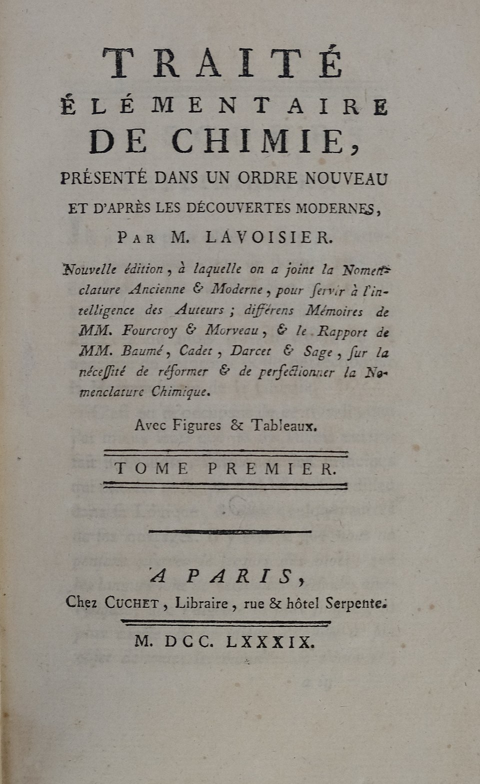 Traité Élémentaire de Chimie