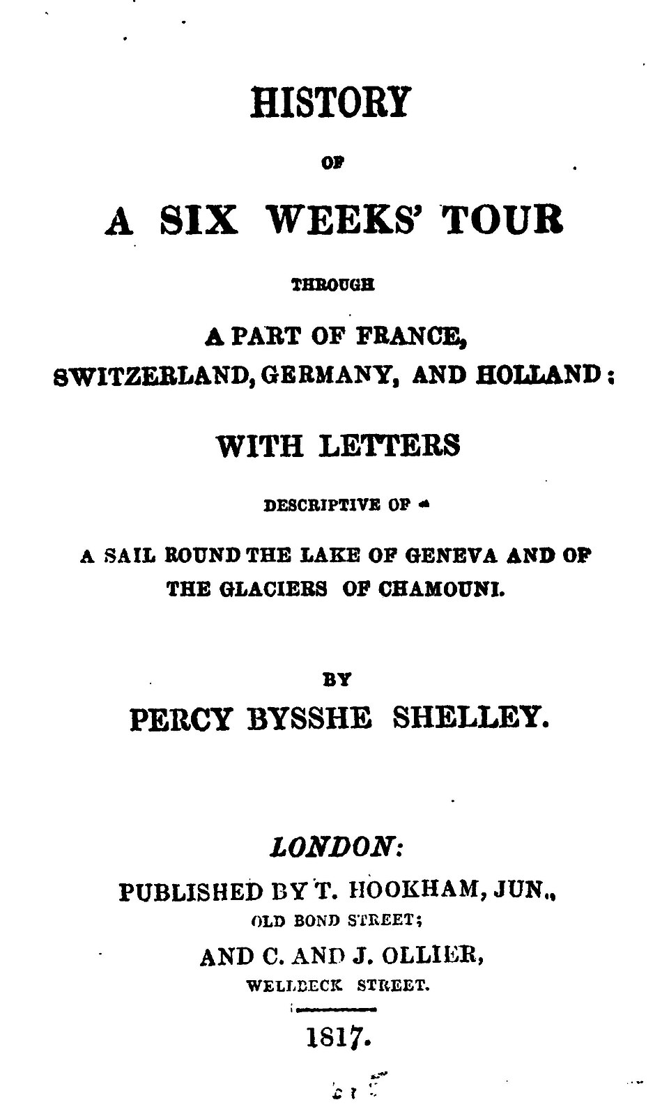 History of a Six Weeks' Tour