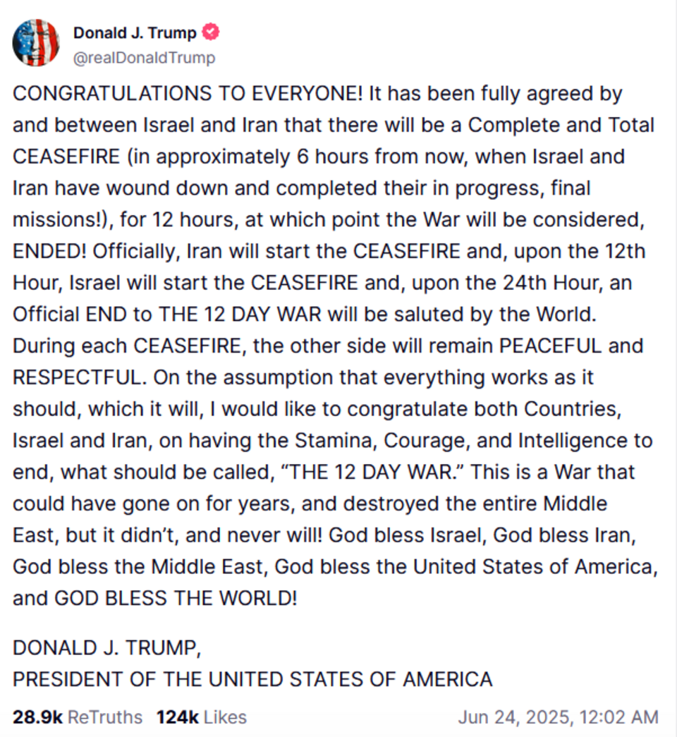 Twelve-Day War ceasefire